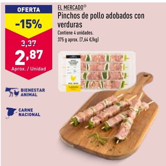 ALDI Pinchos de Pollo Adobados Con Verduras oferta