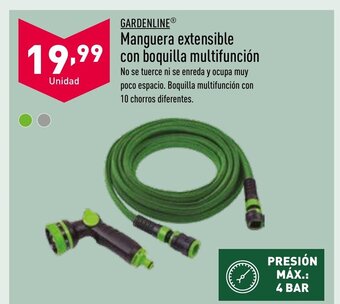 ALDI Manguera Extensible Con Boquilla Multifunción oferta