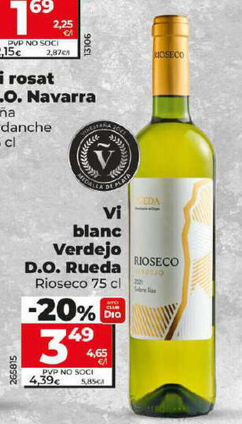 Dia Vi Blanc Verdejo D.O. Ruedo oferta