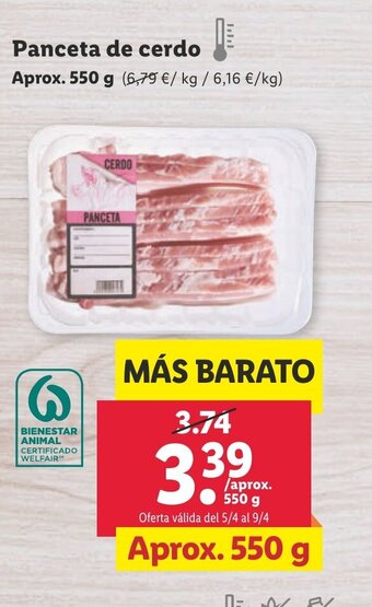Lidl Panceta de Cerdo oferta