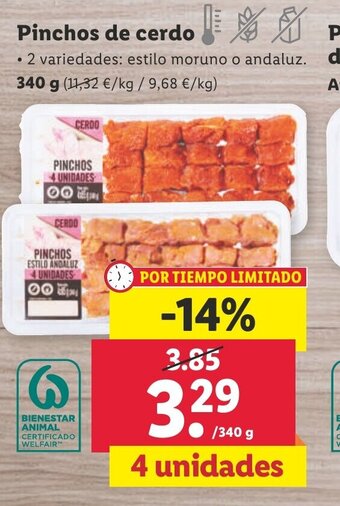 Lidl Pinchos de Cerdo oferta