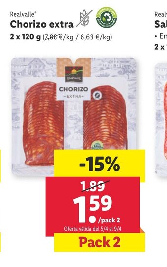 Lidl Chorizo Extra oferta