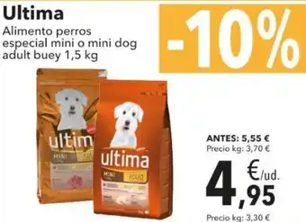 Clarel Ultima Alimento perros especial mini o mini dog adult buey 1,5kg oferta