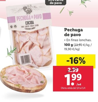 Lidl Pechuga de Pavo oferta