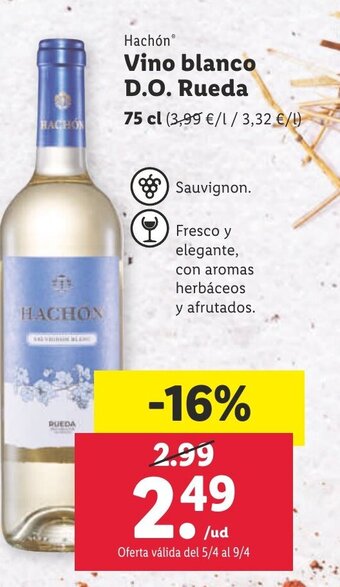 Lidl Vino Blanco D.O. Rueda oferta