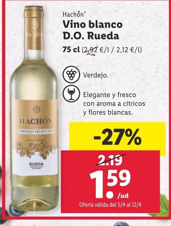 Lidl Vino Blanco D.O. Rueda oferta