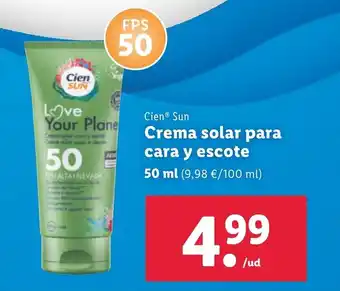 Lidl Crema Solar Para Cara y Escote oferta