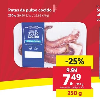 Lidl Patas de Pulpo Cocido oferta