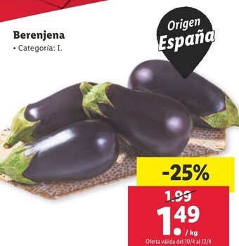 Lidl Berenjena oferta