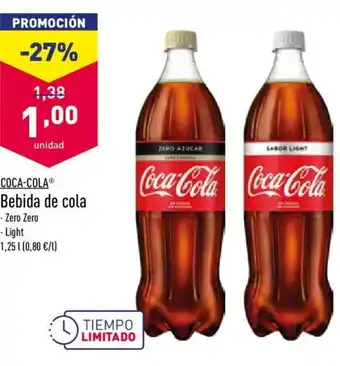 ALDI Coca-cola Bebida de cola 1,25L oferta