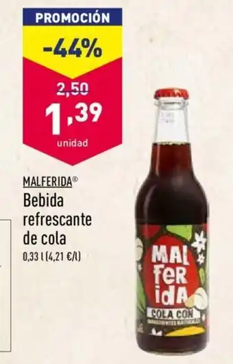 ALDI Malferida Bebida refrescante de cola 0,33L oferta