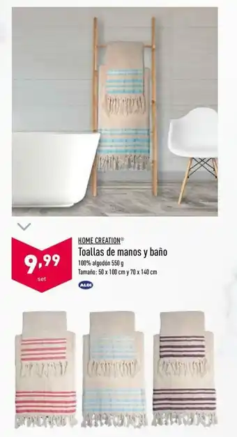 ALDI Home Creation Toallas de manos y baño 550g oferta