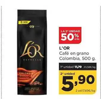 Alimerka La 2a unidad 50% dto l'or café en grano colombia oferta