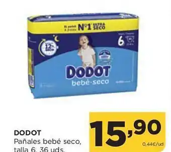 Alimerka Dodot pañales bebé seco, talla 6 36 oferta