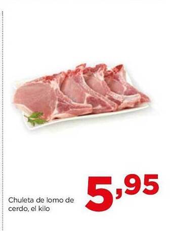 Alimerka Chuleta de lomo de cerdo, el kilo oferta