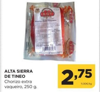 Alimerka Alta Sierra De Tineo Chorizo Extra Vaqueiro 250 g oferta