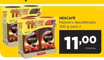 Alimerka Nescafé Natural o Descafeinado, 200g oferta