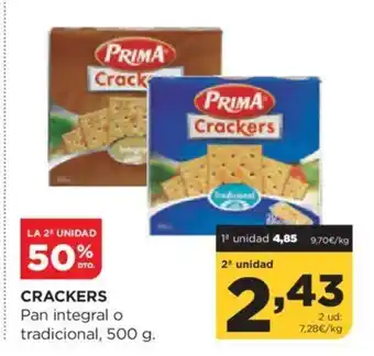 Alimerka Crackers Pan Integral o Tradicional, 500g oferta