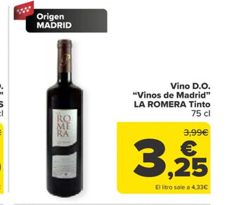 Carrefour Vino D.O. "Vinos de Madrid" La Romera Tinto oferta