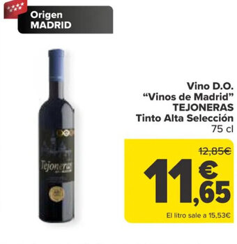 Carrefour Vino D.O. "Vinos de Madrid" Tejoneras Tinto Alta Selección oferta