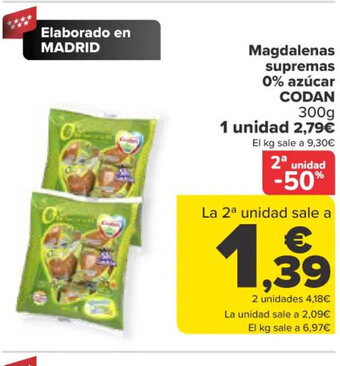 Carrefour Magdalenas Supremas 0% Azúcar Codan oferta