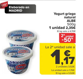 Carrefour Yogurt Griego Natural Albe oferta