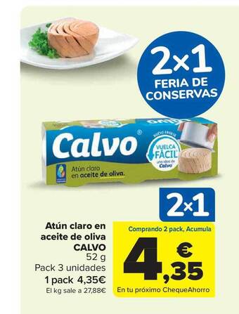 Carrefour Market Atún claro en aceite de oliva calvo oferta