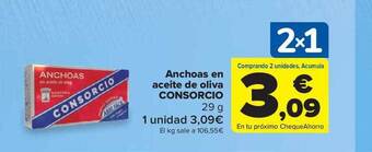 Carrefour Market Anchoas en aceite de oliva consorcio oferta