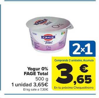 Carrefour Market Yogur 0% fage total oferta