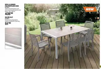 Optimus Mesa aluminio-polipropileno eden sillón slat oferta