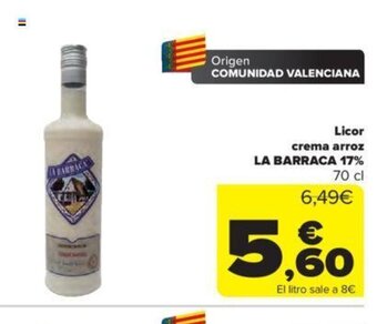 Carrefour Licor Crema Arroz La Barraca 17% oferta