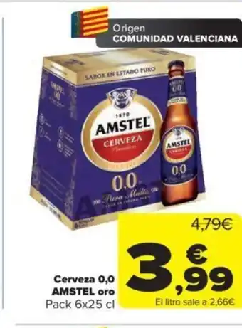 Carrefour Cerveza 0.0 Amstel Oro oferta