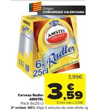 Carrefour Cerveza Radler Amstel oferta