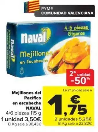 Carrefour Mejillones Del Pacífico en Escabeche Naval oferta