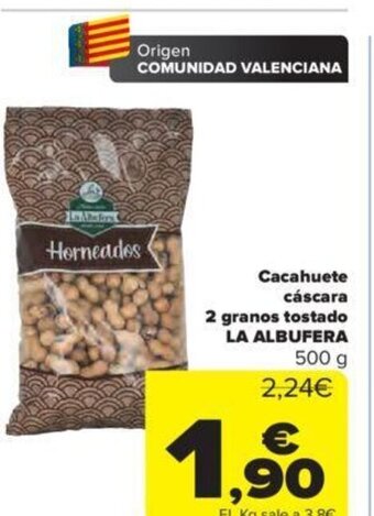 Carrefour Cacahuete Cáscara 2 Granos Tostado La Albufera oferta