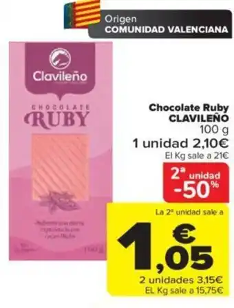 Carrefour Chocolate Ruby Clavileño oferta