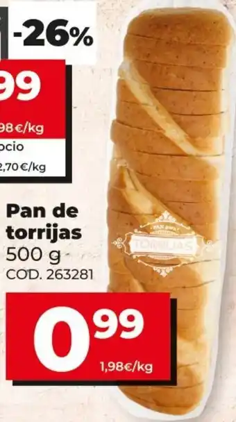 Dia Pan de torrijas 500g oferta