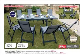 BricoCentro Mesa extendida. ancho: 264cm nuevo modelo ítaca modelo arles mesa extensible ítaca. aluminio acabado antracita. medidas oferta