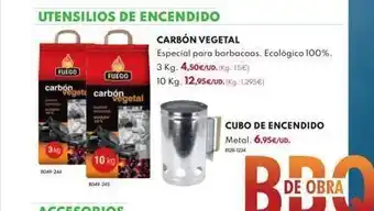 BricoCentro 0049 344 utensilios de encendido 2 fuego fuego carboget carbon 10 kg egetal carbón vegetal especial para barbacoas. oferta