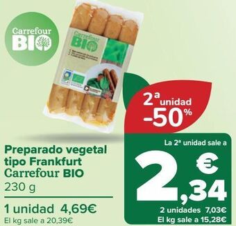 Carrefour Preparado vegetal tipo frankfurt carrefour bio oferta