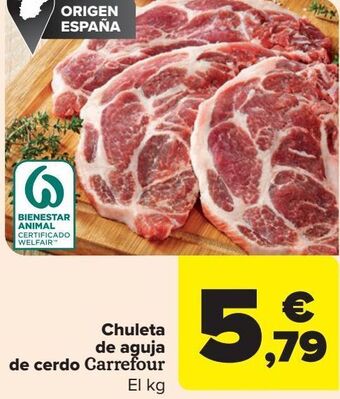Carrefour Chuleta de aguja de cerdo carrefour oferta
