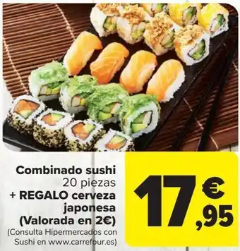 Carrefour Combinado sushi + regalo cerveza japonesa (valorada en 2€) oferta