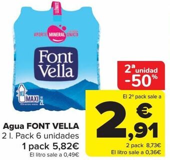 Carrefour Agua font vella oferta