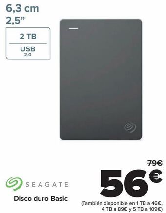 Carrefour Seagate disco duro basic oferta