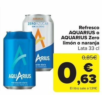Carrefour Refresco aquarius o aquarius zero limón o naranja oferta