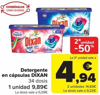 Carrefour Detergente en cápsulas dixan oferta
