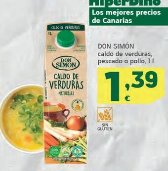 HiperDino Caldo de verduras don simón oferta