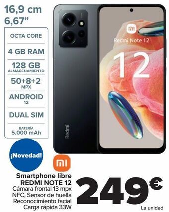 Carrefour Smartphone libre redmi note 12 oferta