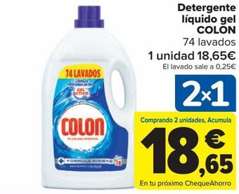 Carrefour Detergente líquido gel colon oferta