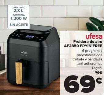 Carrefour Ufesa freidora de aire af2850 fryin' free oferta